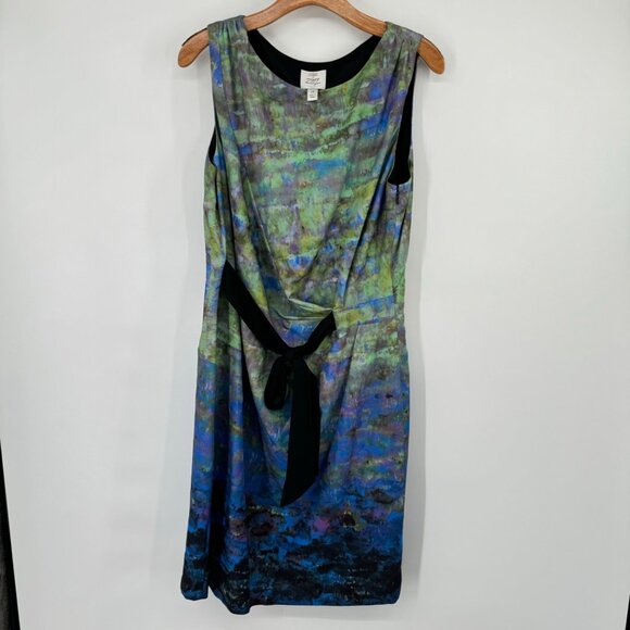 Maggy Boutique Suzi Chin Dress Size 14 Multicolor Sleeveless Belted Waist Polyes - Picture 6 of 10